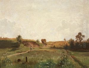 Landschfat Mit Heuernte by Adolf Heinrich Lier