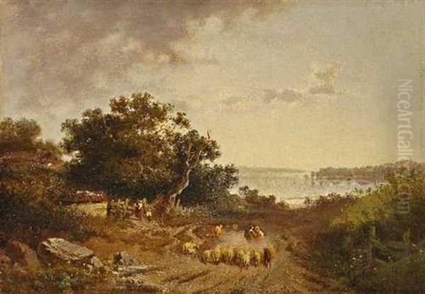 Seelandschaft Mit Schafherde - view 1