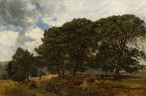 Schafer Mit Seiner Herde Im Schatten Einer Baumgruppe by Adolf Heinrich Lier