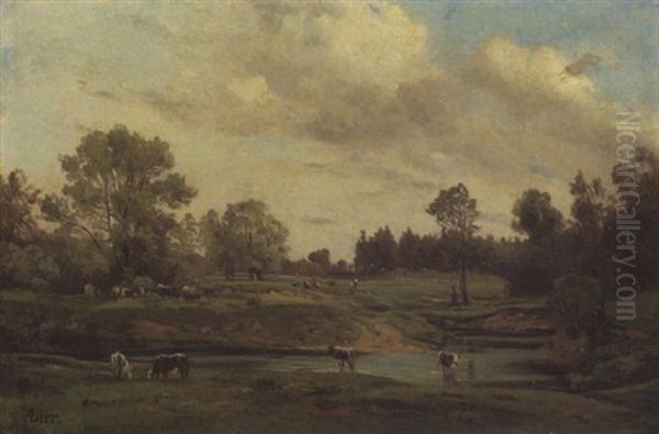Sommerlandschaft Mit Weidendem Vieh - view 1