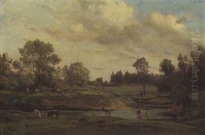 Sommerlandschaft Mit Weidendem Vieh by Adolf Heinrich Lier