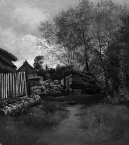 Bauern Bei Der Holzarbeit In Olching by Adolf Heinrich Lier