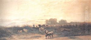 At The Watering Hole by Adolf Heinrich Lier