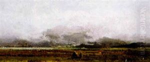 Erntelandschaft Mit Hugeligem Hintergrund by Adolf Heinrich Lier