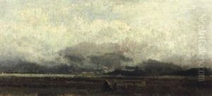 Landschaft Mit Heuhaufen by Adolf Heinrich Lier