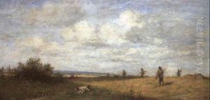 Treibjagd, In Weiter Landschaft by Adolf Heinrich Lier
