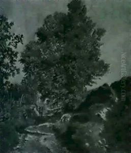 Baume Am Holzgatter An Steinigem Hang by Adolf Heinrich Lier