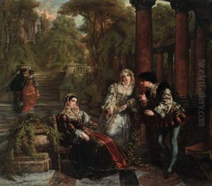 Idylle Im Park by Josef Hendrik Hubert Lies
