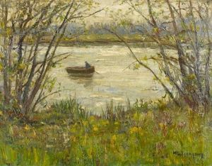 Angler Auf Einem See by Helmuth Liesegang