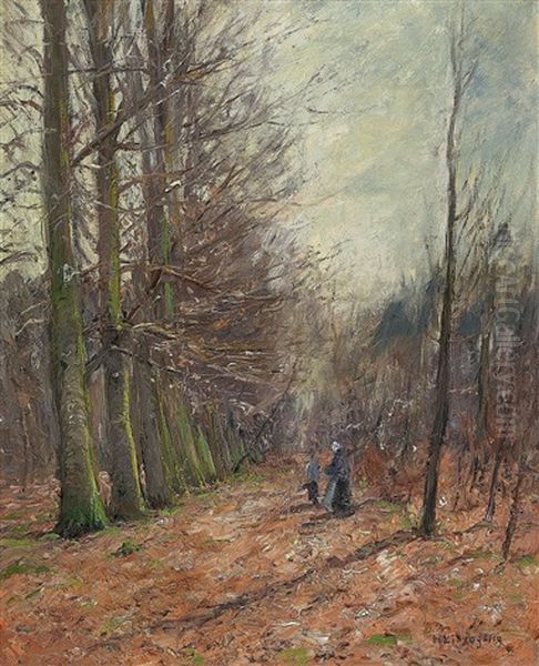 Allee Im Herbst Mit Zwei Figuren - view 1