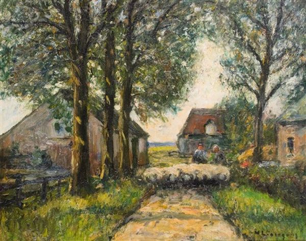Allee Mit Schafherde - view 1
