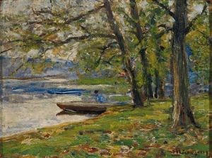 Stimmung Am Fluss Mit Nachen Stimmung Am Fluss Mit Nachen