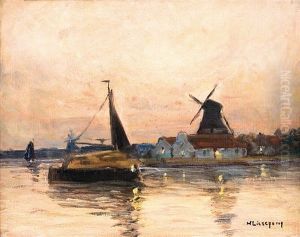 Abend An Der Windmuhle by Helmuth Liesegang