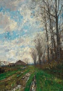 Landschaft Mit Einem Bauernhaus Und Einer Schafherde Landschaft Mit Einem Bauernhaus Und Einer Schafherde