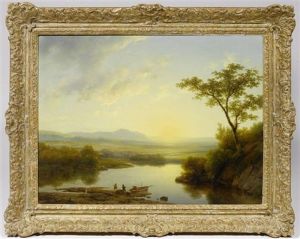 Paysages Etendus Avec Bergers Et Troupeau (pair)