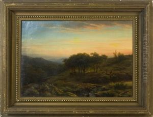 Hikers And Sunset