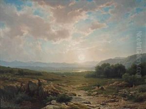 A Landscape With A Couple At Sunset A Landscape With A Couple At Sunset