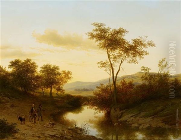 Abendstimmung Am Fluss by Cornelis Lieste