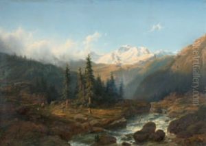 Gebirgslandschaft Mit Bach by Cornelis Lieste