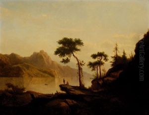 Travellers On A Cliff In A River Landscape