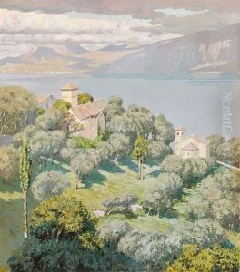 Blick Auf Den Gardasee An Einem Prachtvollen Sommertag