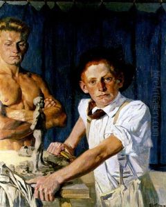 Portrait Gert Wollheim Als Bildhauer Portrait Gert Wollheim Als Bildhauer