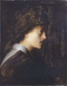 Portrait Of A Young Man (the Artist?) Wearing Dark Costume, Lace Shirt And Grey Cape Portrait Of A Young Man (the Artist?) Wearing Dark Costume, Lace Shirt And Grey Cape