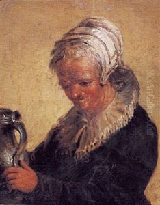 Vieille Femme Au Pichet, Fond Jaune Vieille Femme Au Pichet, Fond Jaune