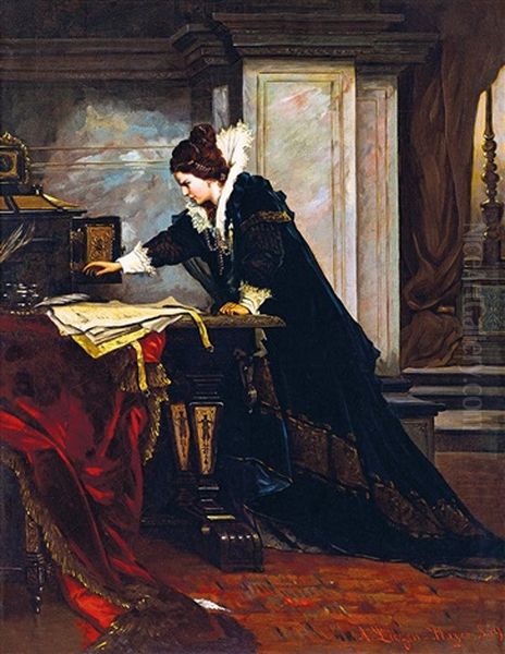 Queen Elisabeth Signing The Death Sentence Of Mary Stuart, 1879 - view 1