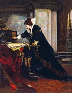 Queen Elisabeth Signing The Death Sentence Of Mary Stuart, 1879