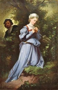 Faust Meeting Margit In Martha's Garden by Alexander von Liezen-Mayer