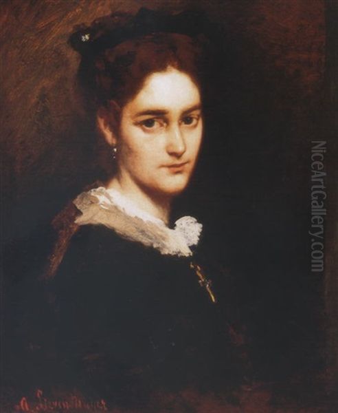 Fiatal Holgy Feher Csipkegallerral (portrait Of A Young Girl) - view 1