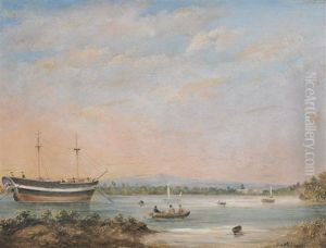 Distant View Of The Landing Place And The Iron Shores At Port Adelaide, South Australia, View At Yankalilla, South Australia, View In Port Adelaide, South Australia And View Near Adelaide, South Australia (4 Works) by Colonel William Light