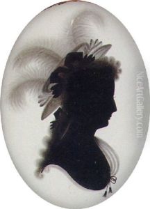 A Fine Profile Of A Lady (emma Hamilton?) In Dress, Fichu And Elaborate Bonnet