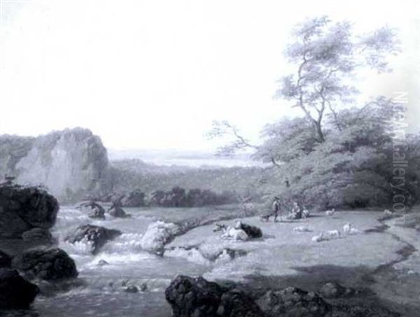 Extensive Landscape With Cattle, Sheep And Figures - view 1