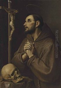 Saint Francis Adoring The Cross by Jacopo Ligozzi