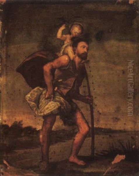 Saint Christopher Carrying The Christ Child - view 1