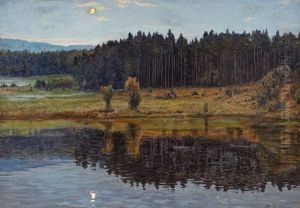 Schwarzasee Bei Mondaufgang