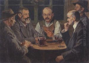Stammtischrunde Mit Rotwein by Walter Lilie
