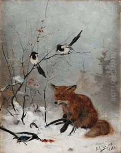Trapped Fox by Bruno Andreas Liljefors