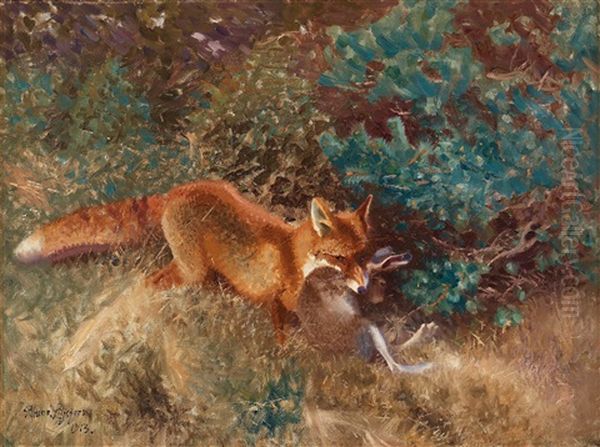Fox With Prey - view 1