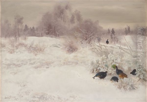 Winter Landscape With Birds - view 1