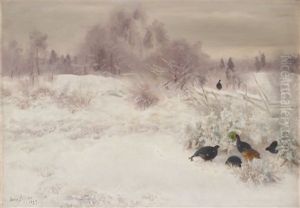 Winter Landscape With Birds by Bruno Andreas Liljefors