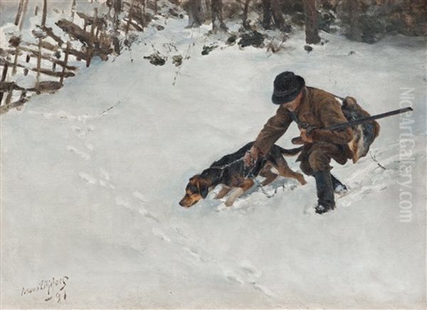 Hunter With Dog - view 1