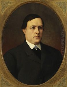 A Portrait Of Merchant Axel Haglund by Arvid Liljelund