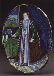 Portrait Of Elisabeth Of Austria by Leonard Limosin
