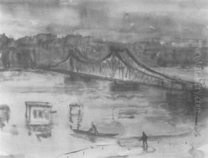 Hochwasser Am Eisernen Steg In Frankfurt Am Main
