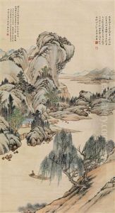 Fishing On Spring River by Lin Shu