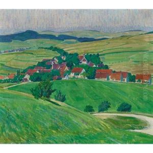 Landschaft Mit Dorfansicht by Ernst Linck