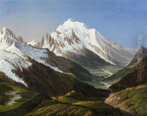 Blick Auf Den Mont Blanc Vom Col De La Balme Aus Gesehen by Jean-Antoine Linck